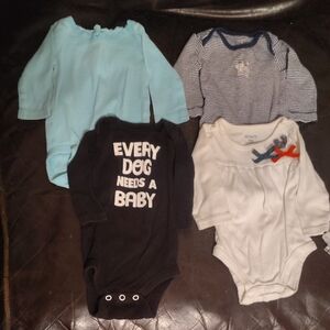 Carter's Baby Bodysuit Set - Blue, Black, White